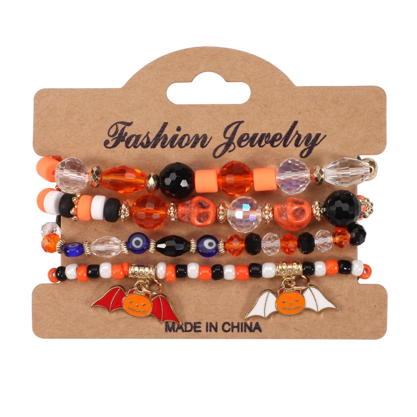 Halloween multi-layer bat pumpkin spider bracelet Snowman Snowflake Christmas tree old man deer hat pendant Artificial crystal polymer clay beaded pie opponents string Halloween