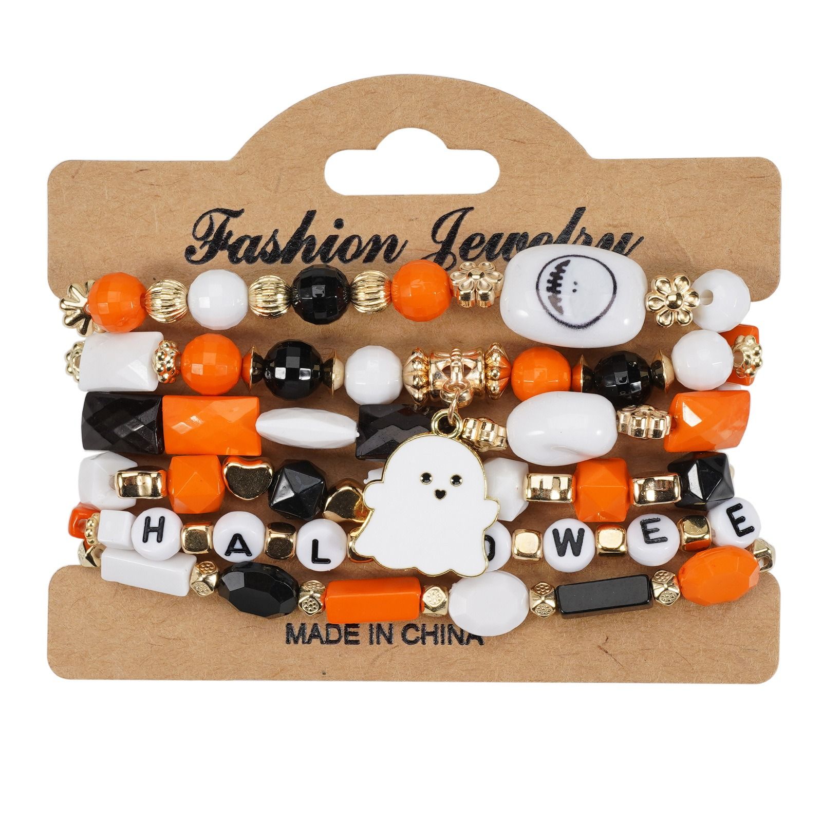 Halloween multi-layer bat pumpkin spider bracelet Snowman Snowflake Christmas tree old man deer hat pendant Artificial crystal polymer clay beaded pie opponents string Halloween