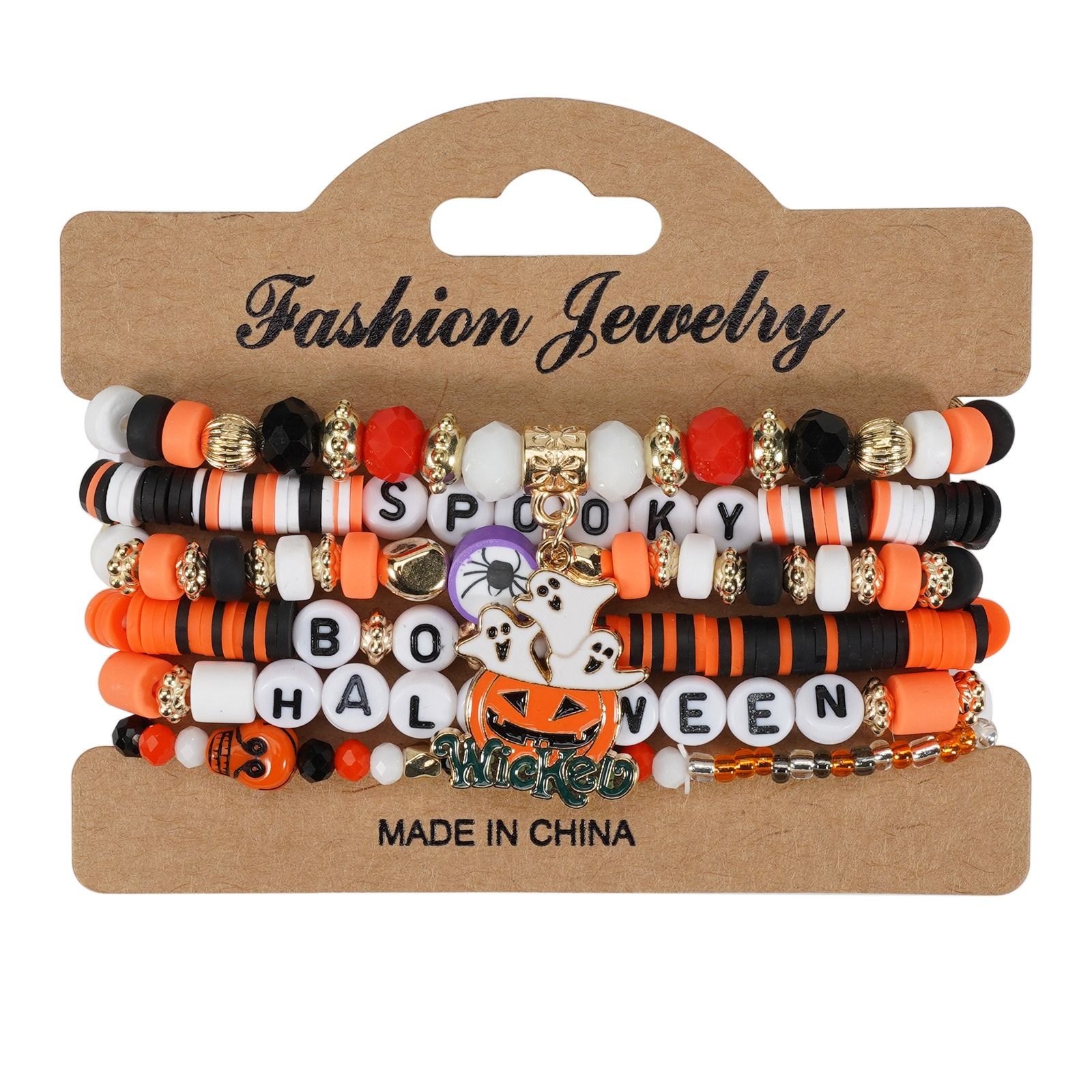 Halloween multi-layer bat pumpkin spider bracelet Snowman Snowflake Christmas tree old man deer hat pendant Artificial crystal polymer clay beaded pie opponents string Halloween