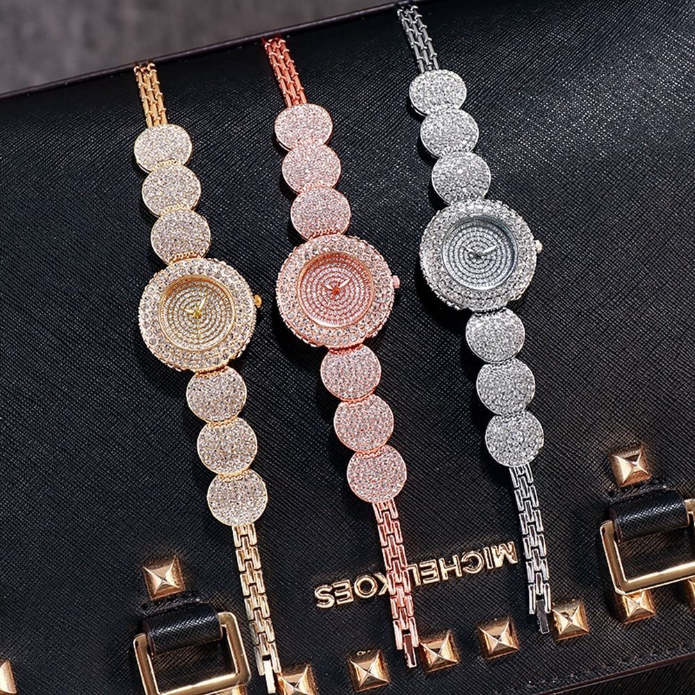 Luxury 30M Waterproof Steel Band Crystal Women Calendar Women Watches Luminous Business Women's Rose Gold Date Watches Lovers' Ladies Leisure Metal  Watches+ Luxury Gift Box Lovers Girlfriends Wife's