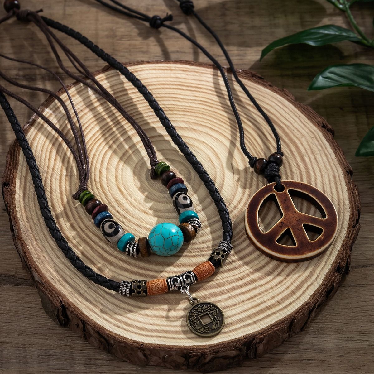 African cross-border jewelry men's summer coconut shell wood bead sunflower necklace niche hip hop personality necklace men's necklace collection