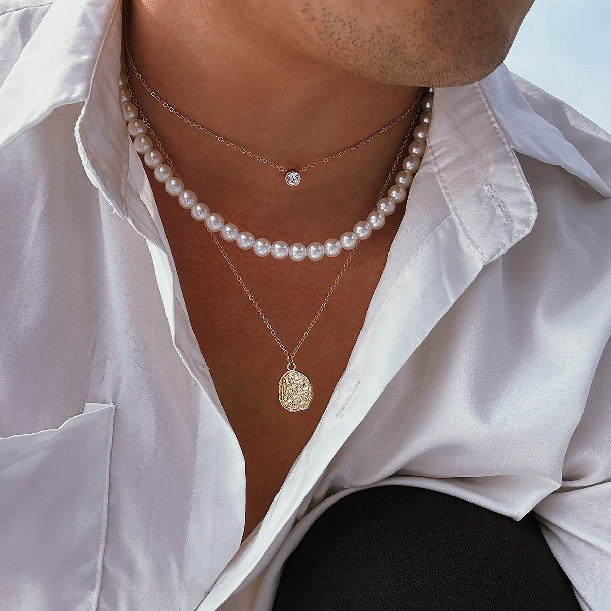 African cross-border jewelry men's summer coconut shell wood bead sunflower necklace niche hip hop personality necklace men's necklace collection
