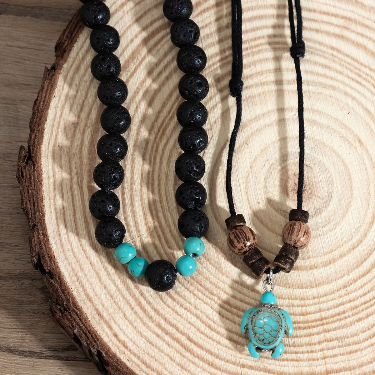 African cross-border jewelry men's summer coconut shell wood bead sunflower necklace niche hip hop personality necklace men's necklace collection