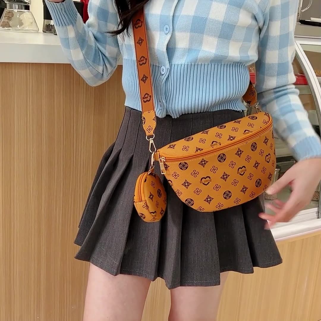 Fashion waist pack two-piece set 2024 Southeast Asia foreign trade crossbody bag Guangzhou women's bag new wholesale women's shoulder bag