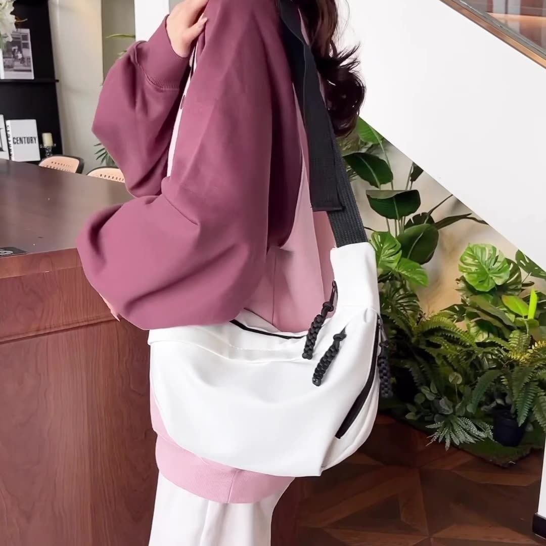 2024 Cross-border women's bag simple fashion dumpling bag lightweight large capacity crossbody bag students every class shoulder bag
