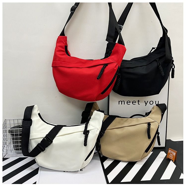 2024 Cross-border women's bag simple fashion dumpling bag lightweight large capacity crossbody bag students every class shoulder bag