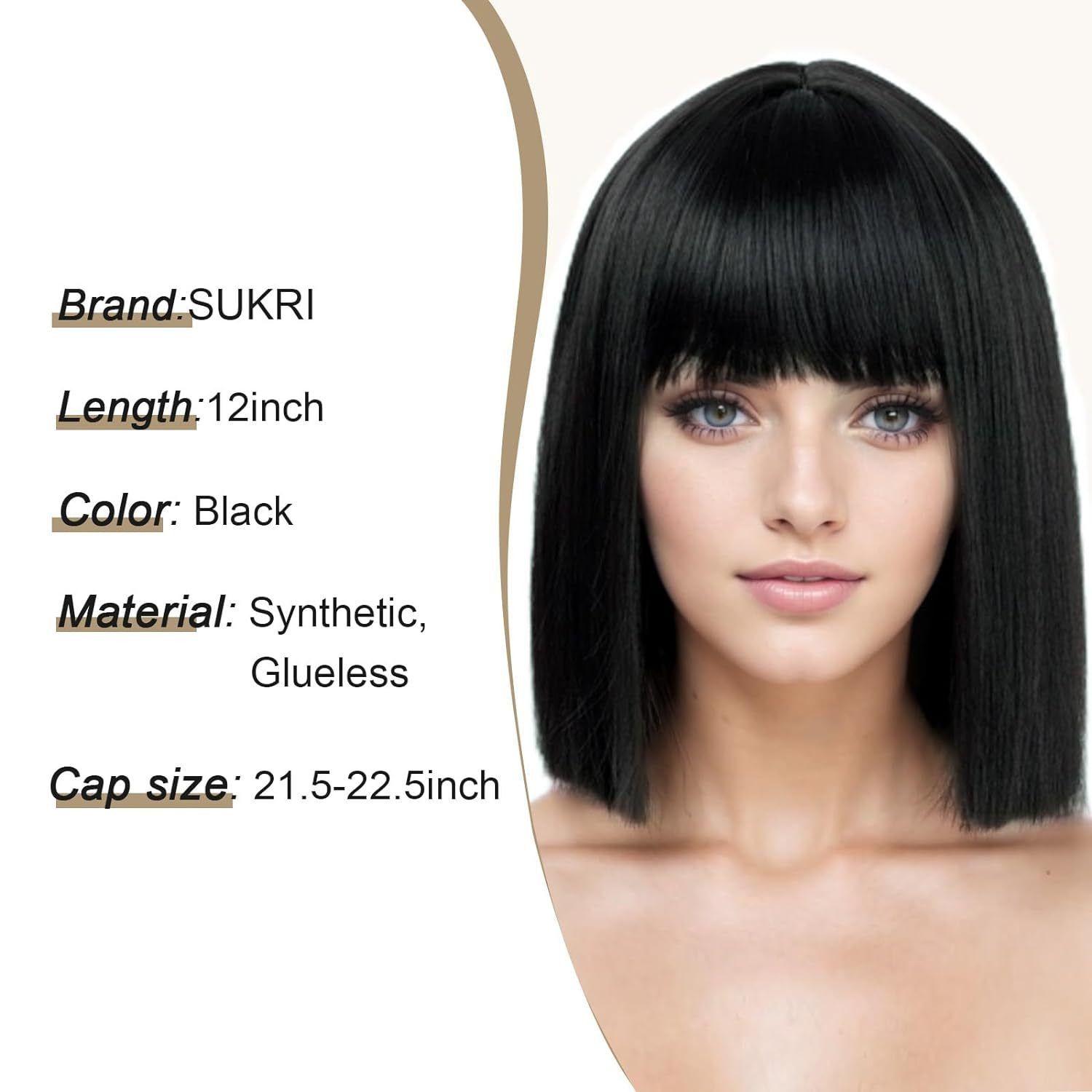 Africa new factory source wig female short straight hair with bangs simulation hair Europe and the United States foreign trade shoulder-length bobo head whole head cover