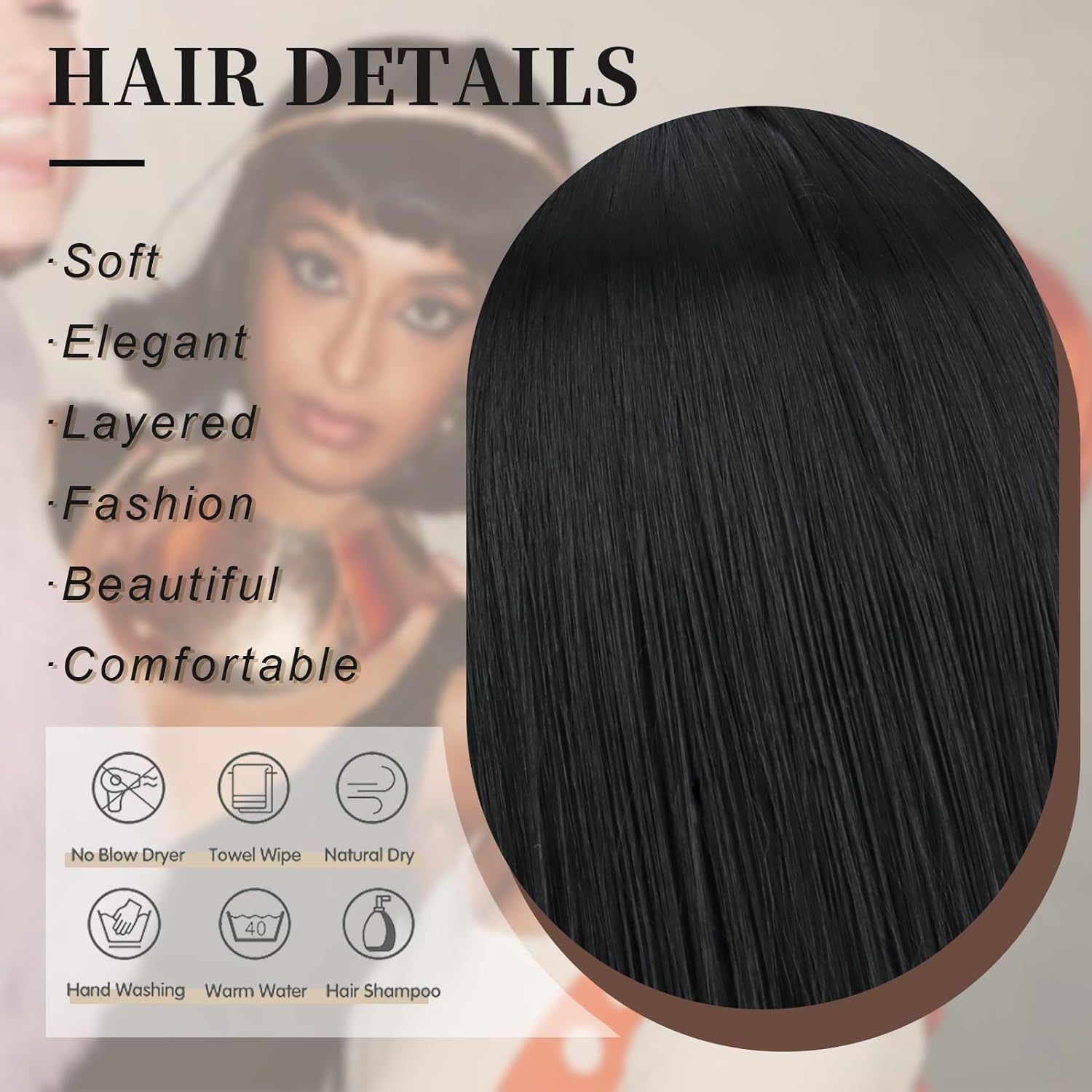 Africa new factory source wig female short straight hair with bangs simulation hair Europe and the United States foreign trade shoulder-length bobo head whole head cover