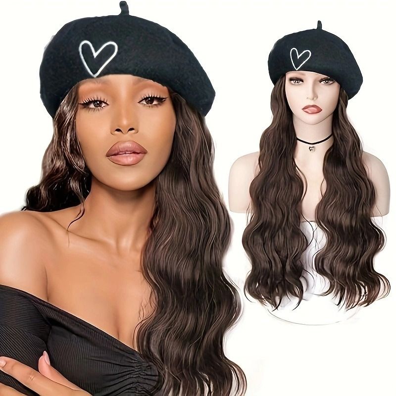 Africa 2024 foreign trade wig Europe and the United States hot selling Amazon beret long curly hair one long curly hair manufacturers spot