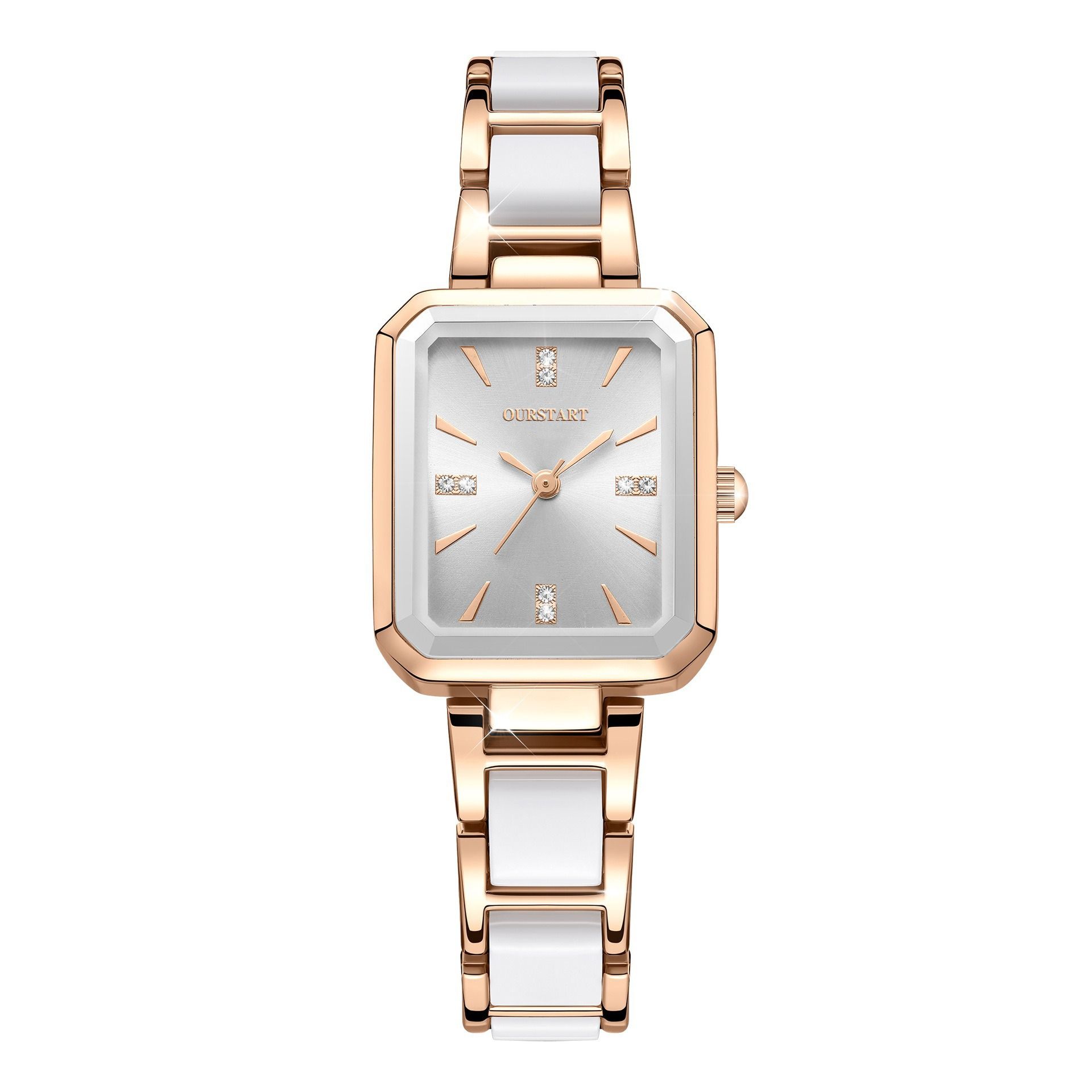Square fashion temperament diamond square light luxury bracelet watch simple women's watch niche literature