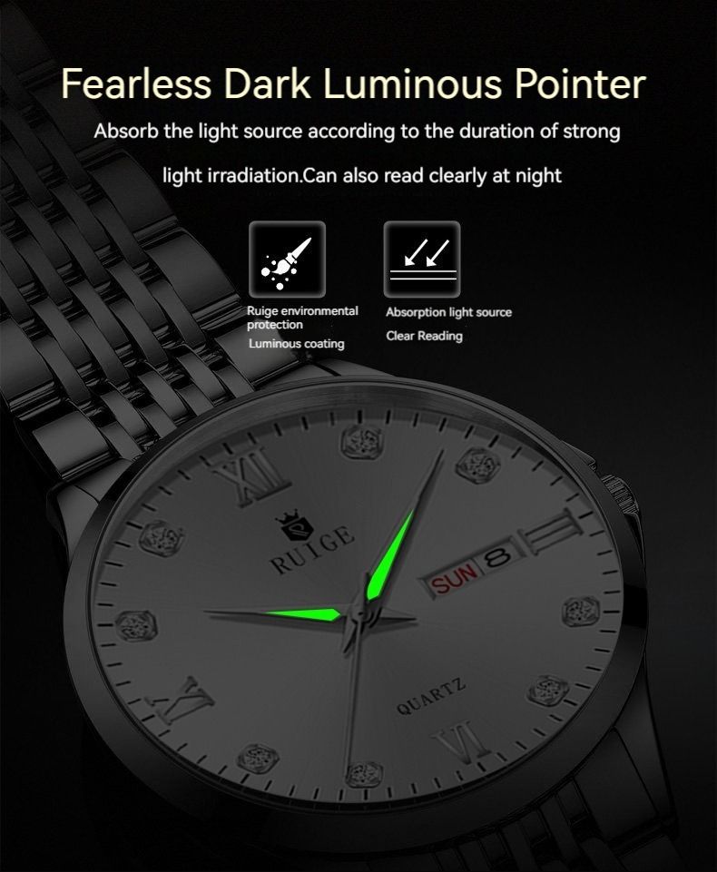 2025 Africa Europe America High-grade Handsome Men's Watch High Quality RUIGE brand Ultra-thin Watch Waterproof Luminous Calendar Korean Quartz Watch Shake Sonic Sell Through Explosive Sport Watch
