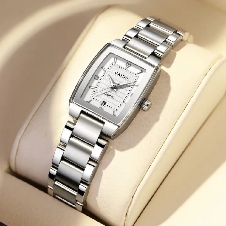2025 Africa Europe America New Women's Watch Fashion Burst Niche Light Luxury Retro Wine Barrel 30 Meters Waterproof Women's Watch Square Ins Wind Small Dial Watch Antique Style