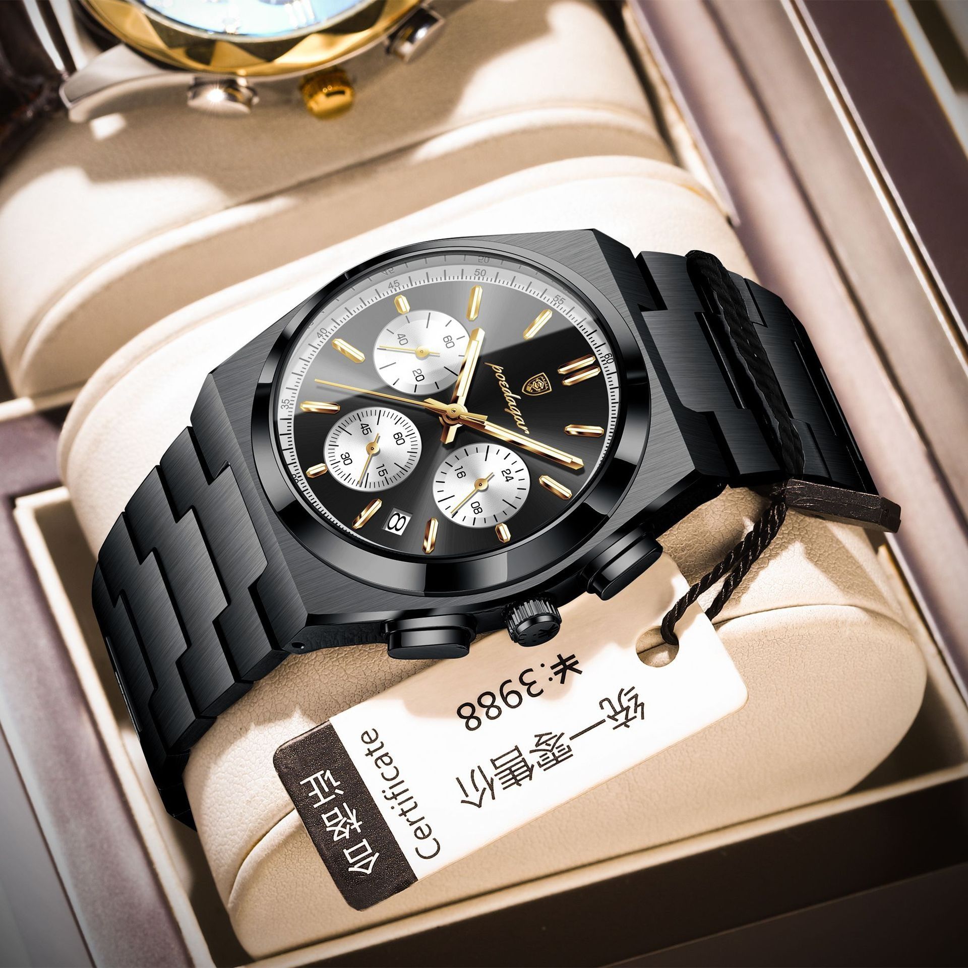 2025 High-grade Handsome Men's Watch Swiss Brand High Quality Gentlemen's Movement Watch Genuine Nightlight 30M Waterproof Calendar High-End Handsome Fashionable
