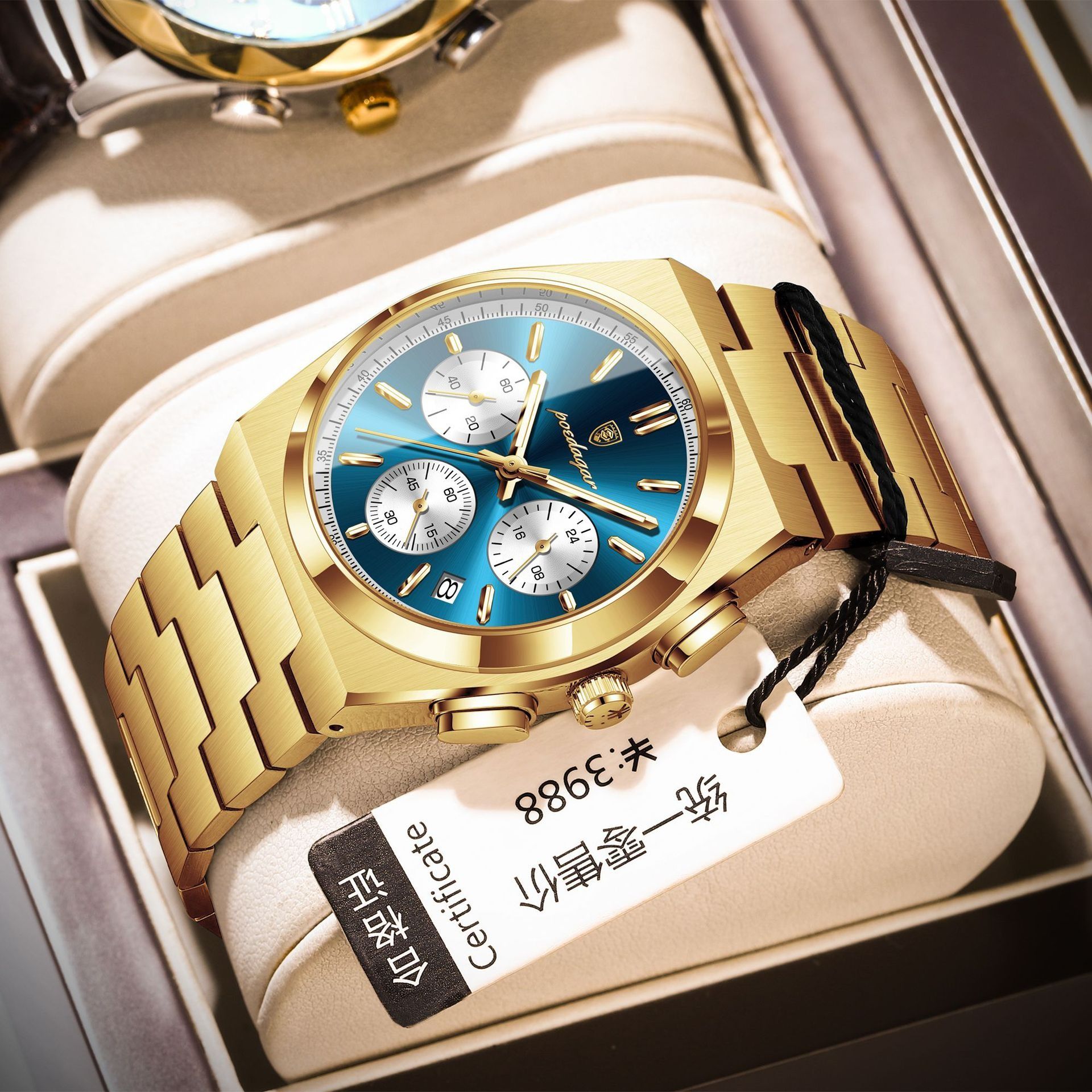 2025 High-grade Handsome Men's Watch Swiss Brand High Quality Gentlemen's Movement Watch Genuine Nightlight 30M Waterproof Calendar High-End Handsome Fashionable