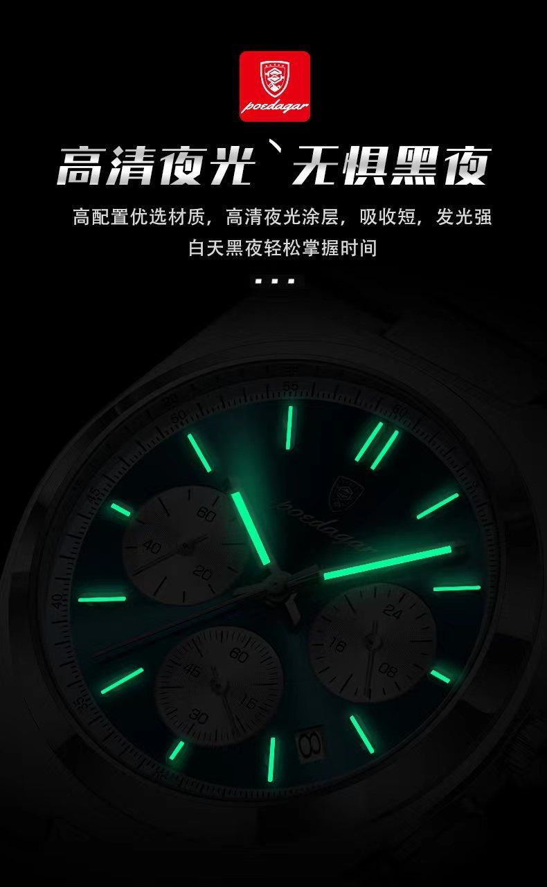 2025 High-grade Handsome Men's Watch Swiss Brand High Quality Gentlemen's Movement Watch Genuine Nightlight 30M Waterproof Calendar High-End Handsome Fashionable