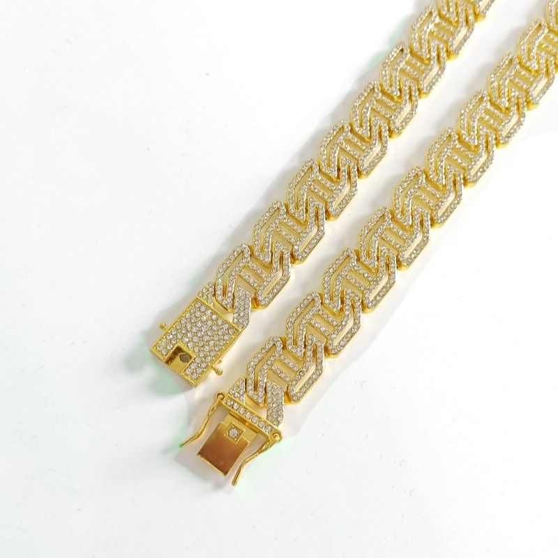 2025 Africa Europe America Men's Punk 3A Rhinestone Hip Hop Jewelry 16mm H Letter Dragon Beard Buckle Buckle Hiphop Hip Hop Cuban Chain Water Chain Dragon Phoenix Decorative Elements Personality Style