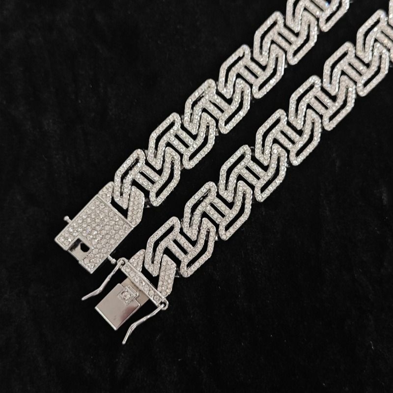 2025 Africa Europe America Men's Punk 3A Rhinestone Hip Hop Jewelry 16mm H Letter Dragon Beard Buckle Buckle Hiphop Hip Hop Cuban Chain Water Chain Dragon Phoenix Decorative Elements Personality Style