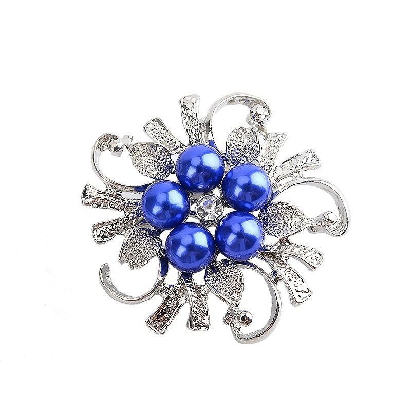 2025 Africa Europe America Fashion Silk Scarf Buckle Anti-slip Alloy High-grade Korean Version Diamond-set Pearl Brooch Rhine-diamond Clothing Pin Corsage Plant & Flower Elements Simple Fashion Style