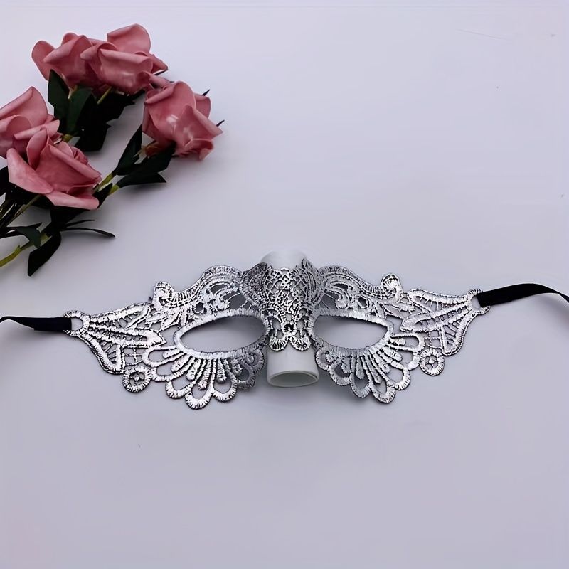 Lace Embroidery Strappy Masks, Cosplay Party Cut Out Half Face Mask, Women's Sexy Lingerie & Underwear Accessories