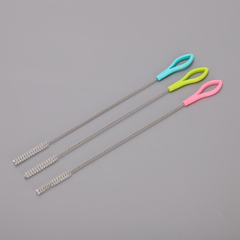5PCS Metal Straw Cleaning Brush, Stainless Steel Long Cleaning Brush For Cleaning Water Bottles, Straws, Smoothie Cups, Tubes, Cleaning Supplies, Cleaning Tool, Apartment Essentials, College Dorm Ess
