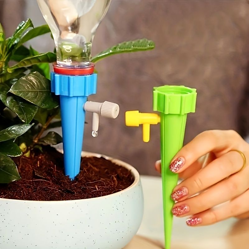 10PCS, Automatic Drip Spikes Plant Watering Tools Irrigation System Flower Garden Supplies Plant Watering Adjustable Home Self-Watering Device, Color Random