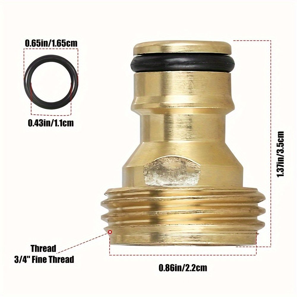 3 Set/6 Sets, Garden Hose Quick Connectors Solid Brass 3/4 Inch GHT Thread Easy Connect Fittings No-Leak Water Hose Male Female Value