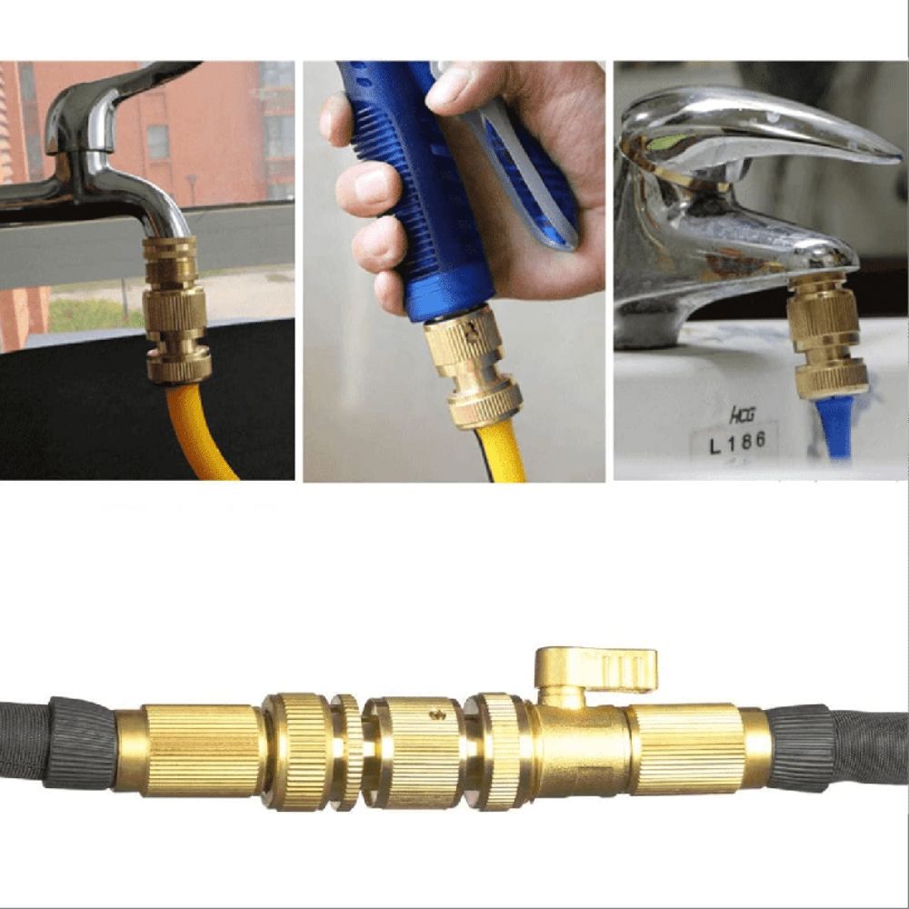 3 Set/6 Sets, Garden Hose Quick Connectors Solid Brass 3/4 Inch GHT Thread Easy Connect Fittings No-Leak Water Hose Male Female Value