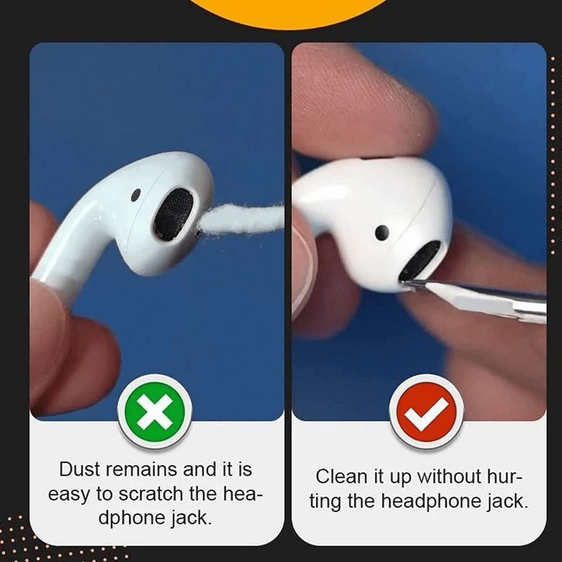 1pc, ProClean Earbuds Cleaning Pen - 3-in-1 Multifunctional Cleaner Kit with Soft Brush for Wireless Earphones, Headphones, Charging Box, Computer, and Keyboard - Effective Dust Remover and Sanitizer