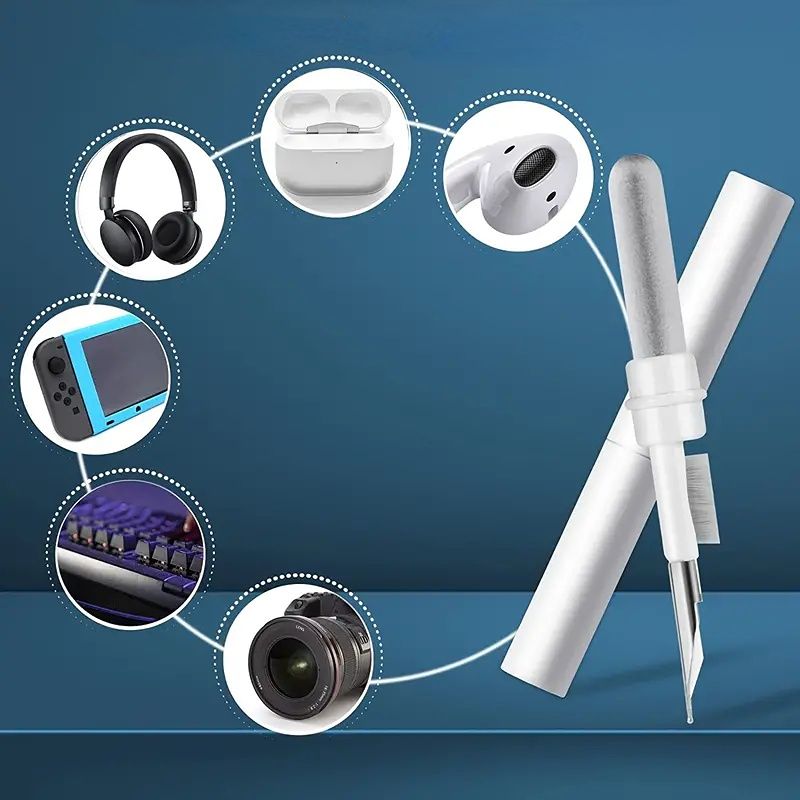 1pc, ProClean Earbuds Cleaning Pen - 3-in-1 Multifunctional Cleaner Kit with Soft Brush for Wireless Earphones, Headphones, Charging Box, Computer, and Keyboard - Effective Dust Remover and Sanitizer