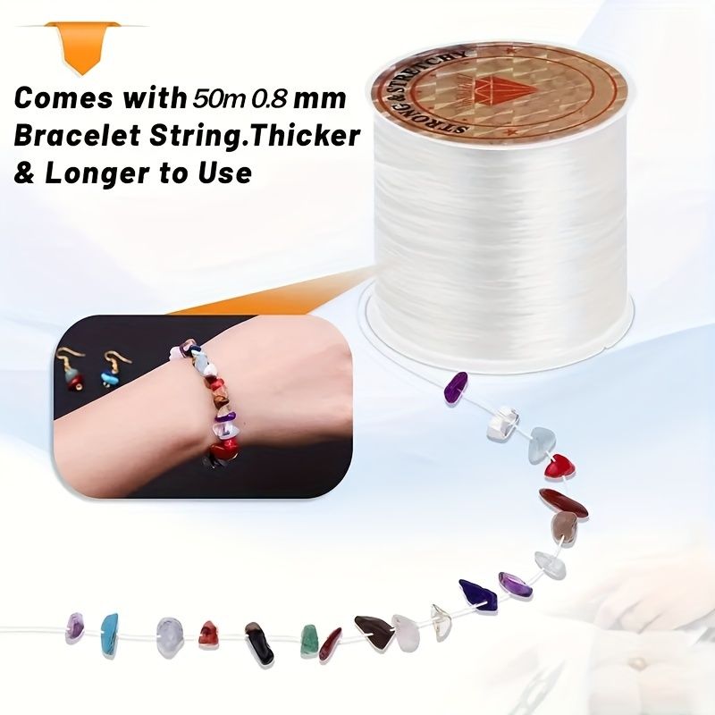 Elastic String 50m 0.8mm For DIY Bracelets Necklace Beading Jewelry Making Crystal Thread Party Balloon Cord Decorations