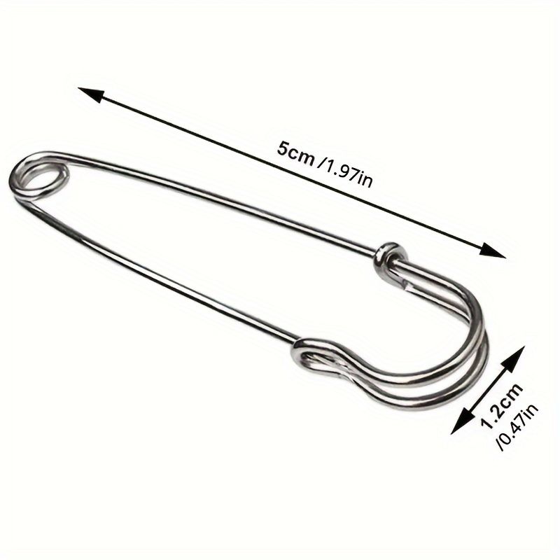 10PCS Heavy Duty Safety Pins - 2.75" & 1.97" Steel Spring Lock Pins for Crafts, Skirts, Kilts, and Brooch Making - Large Assorted Size Safety Pins in Silver Grey