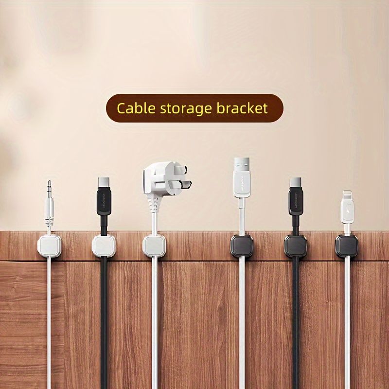 6PCS Multi-Functional Cable Clips: Secure Wires, Store Devices, No-Trace Strong Hook - PVC Material, No Battery Included
