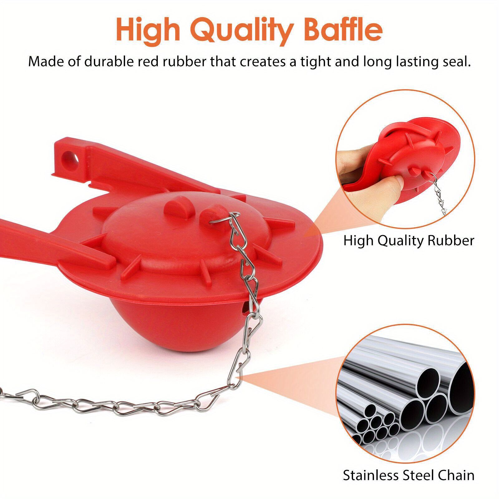 1PCS Toilet Flapper Ultra High Performance Universal Fittings 3-Inch Flush Valve, High-Quality Durable Material, Toilet Repair Parts
