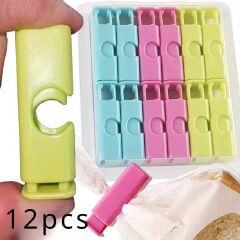 12pcs Ultimate Food Saver Clips - Premium Airtight Sealing for Plastic & Snack Bags, Durable Moisture-Proof Kitchen Storage Organizers, Perfect Accessory to Keep Food Fresh Longer!