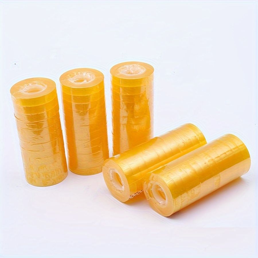 12 Rolls of Clear Office Tape - Transparent, Waterproof, PP Material