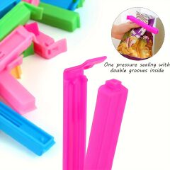 10pcs Plastic Food Bag Chip Clips, Reusable Sealing Clamps, Moisture-proof and Dust-proof Fresh-Keeping Kitchen Organizers and Storage Accessories.
