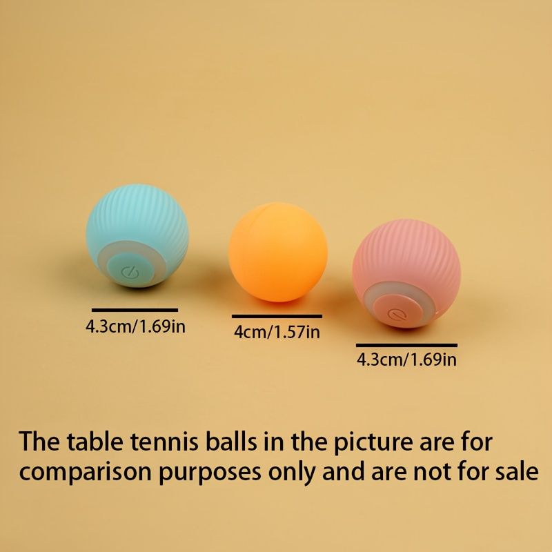1 Intelligent Cat Toy - Self-Entertaining Rolling Ball with Automatic Teasing Function, USB Rechargeable Lithium-Polymer Battery, Silicone Material, Striped Pattern, Safe 36V Operating Voltage
