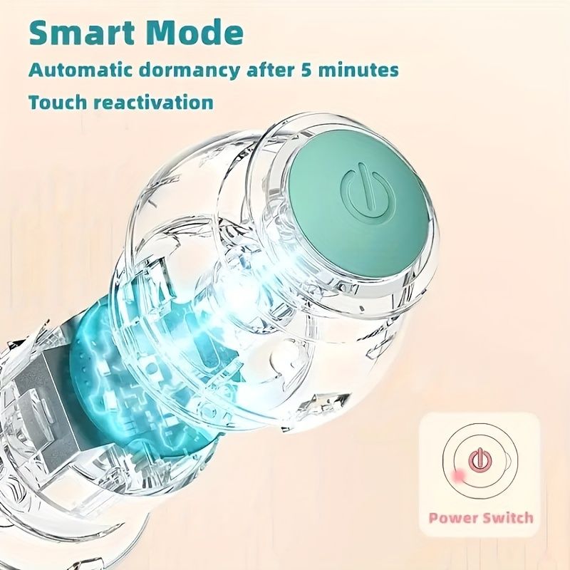 1 Intelligent Cat Toy - Self-Entertaining Rolling Ball with Automatic Teasing Function, USB Rechargeable Lithium-Polymer Battery, Silicone Material, Striped Pattern, Safe 36V Operating Voltage