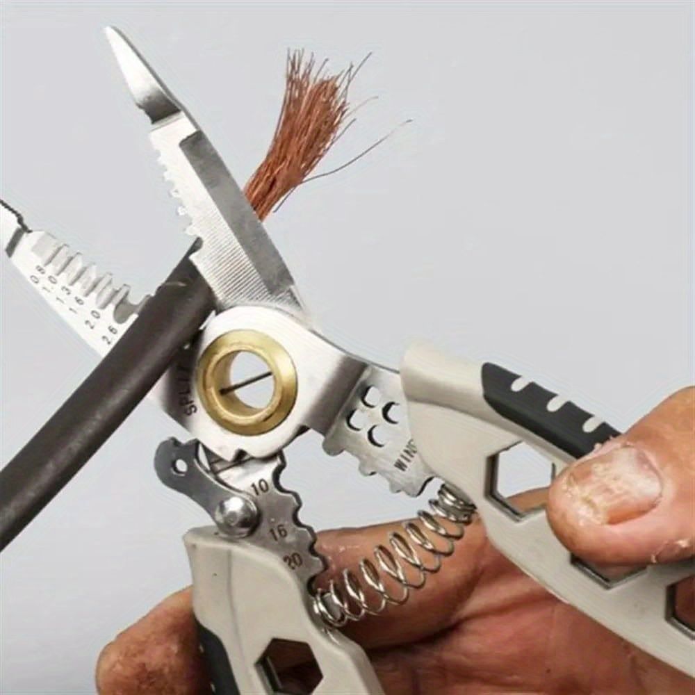 Automatic Wire Stripper Pliers - Multi-Purpose Electrical Tool with Cutter, Crimper, and Screw Cutter - Durable Carbon Steel Construction