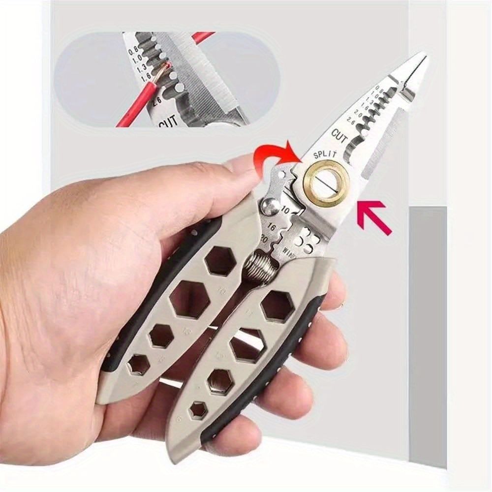 Automatic Wire Stripper Pliers - Multi-Purpose Electrical Tool with Cutter, Crimper, and Screw Cutter - Durable Carbon Steel Construction