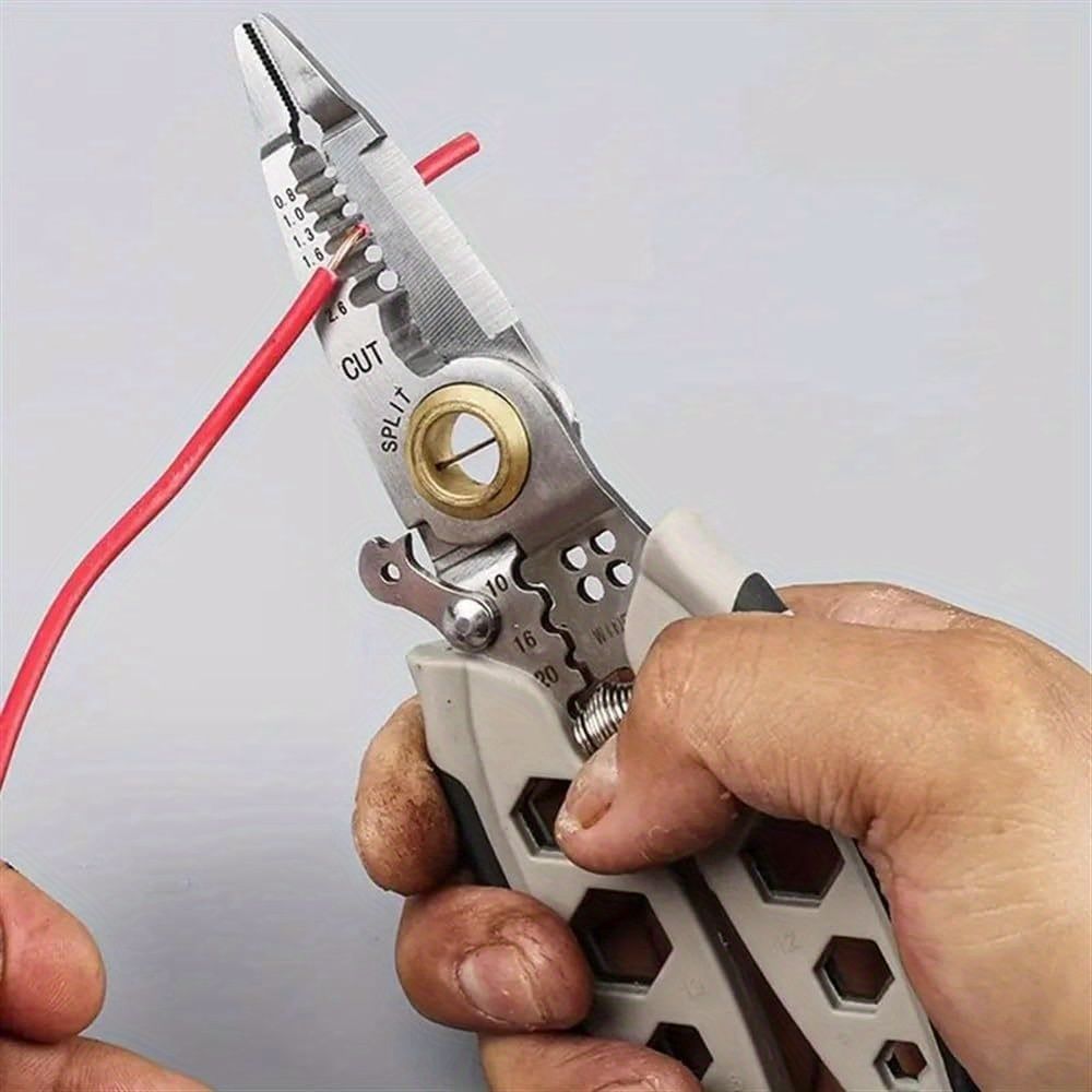 Automatic Wire Stripper Pliers - Multi-Purpose Electrical Tool with Cutter, Crimper, and Screw Cutter - Durable Carbon Steel Construction