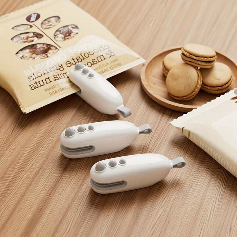 Rechargeable Mini Bag Sealer Machine - Portable Heat Sealer with Cutter and Magnetic Function - Keep Food Fresh and Snacks Crispy for Longer with Lithium Battery Power