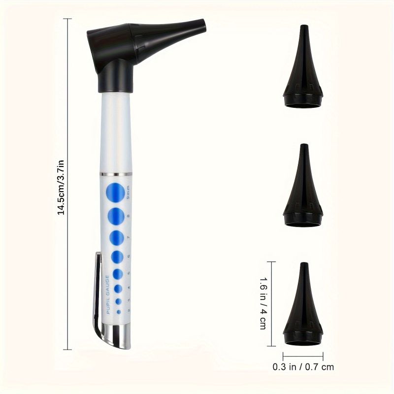 1pc Portable Mini Diagnostic Otoscope Kit - High-Resolution LED Ear Light, Compact Ear Ophthalmoscope Pen with Light, Ear Magnifier and Cleaner Set, Rechargeable Battery Powered, ≤36V Operating Voltag