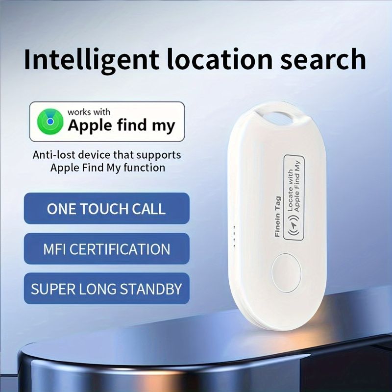 1 PCS FineinTag GPS Tag - Ultra-Compact Smart AirTag for Pet and Car Tracking, Advanced Wireless Technology, IOS Compatible, No App Download Required, Extremely Lightweight - White