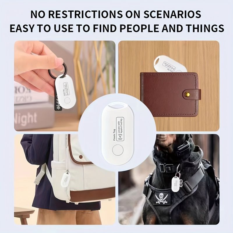 1 PCS FineinTag GPS Tag - Ultra-Compact Smart AirTag for Pet and Car Tracking, Advanced Wireless Technology, IOS Compatible, No App Download Required, Extremely Lightweight - White