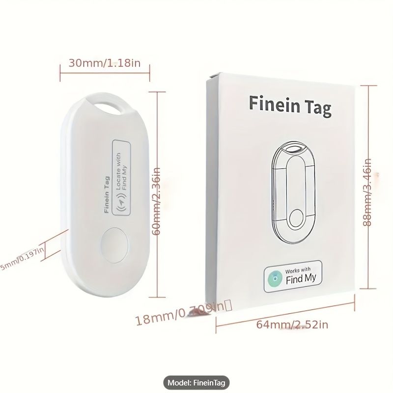 1 PCS FineinTag GPS Tag - Ultra-Compact Smart AirTag for Pet and Car Tracking, Advanced Wireless Technology, IOS Compatible, No App Download Required, Extremely Lightweight - White