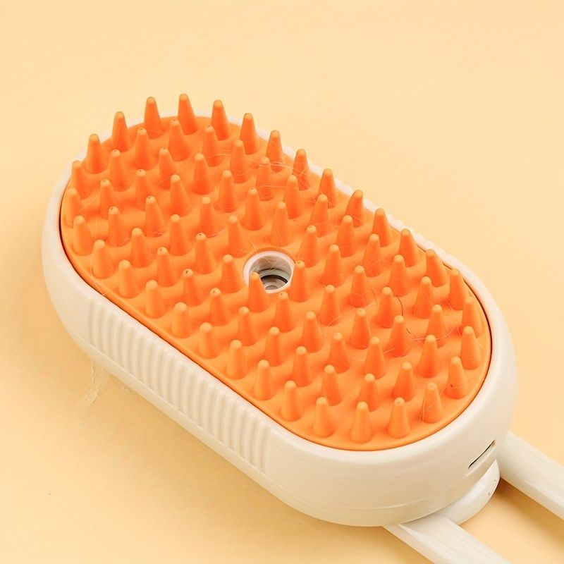 1 Pet Automatic Spray Hair Remover and Anti-Static Massage Comb for Dogs - Gentle Silicone Design, USB Rechargeable, Lithium-Polymer Battery, Easy to Clean, Pain-Free Grooming Experience
