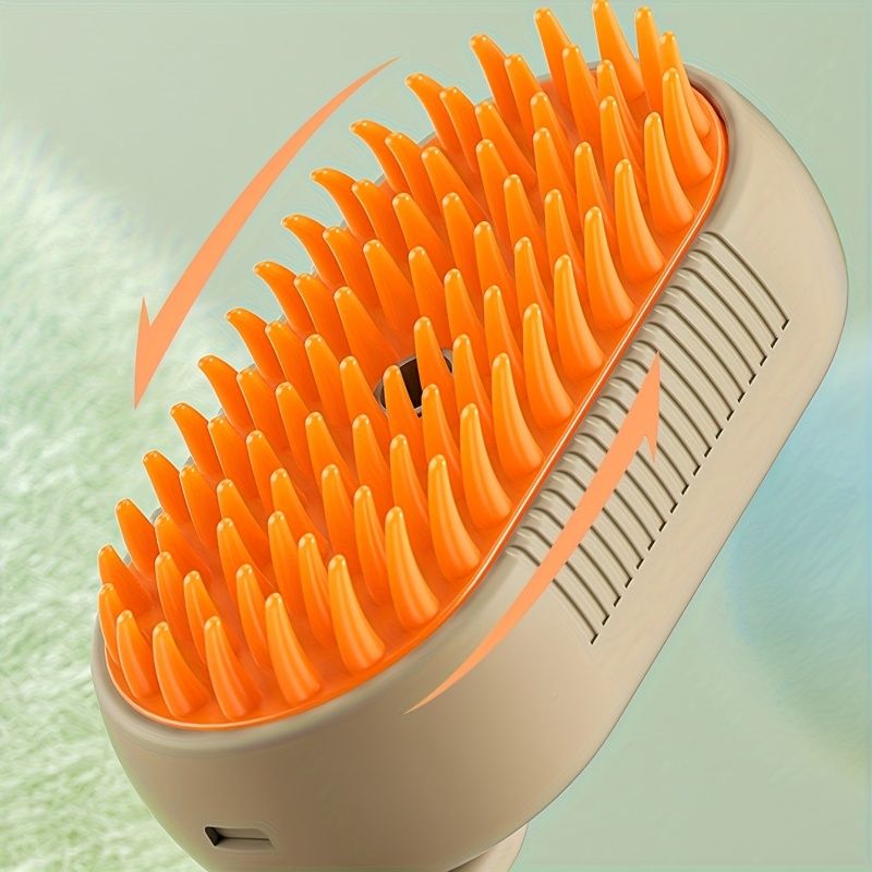 1 Pet Automatic Spray Hair Remover and Anti-Static Massage Comb for Dogs - Gentle Silicone Design, USB Rechargeable, Lithium-Polymer Battery, Easy to Clean, Pain-Free Grooming Experience