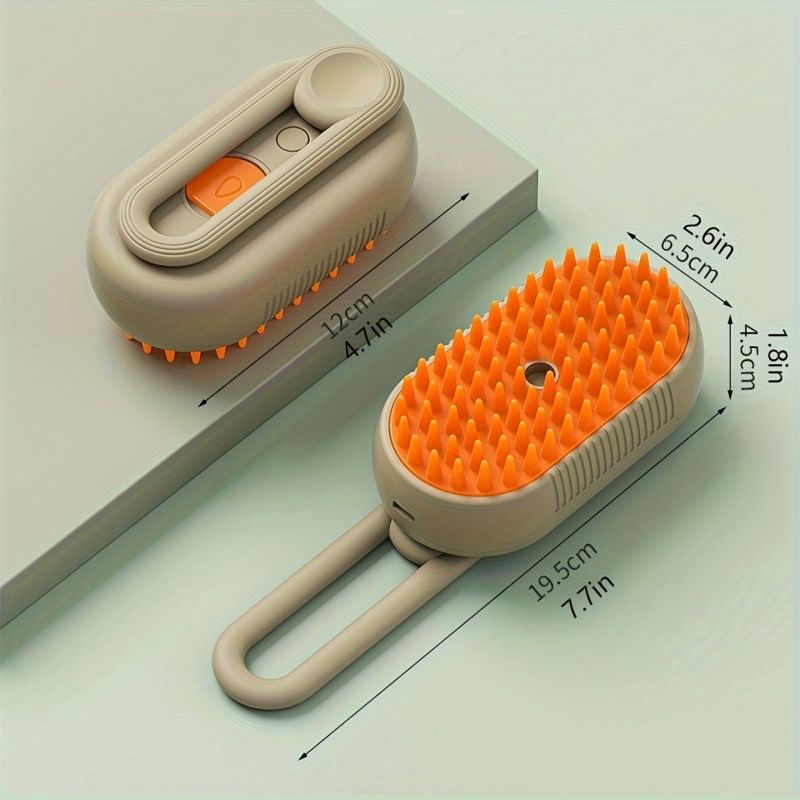 1 Pet Automatic Spray Hair Remover and Anti-Static Massage Comb for Dogs - Gentle Silicone Design, USB Rechargeable, Lithium-Polymer Battery, Easy to Clean, Pain-Free Grooming Experience