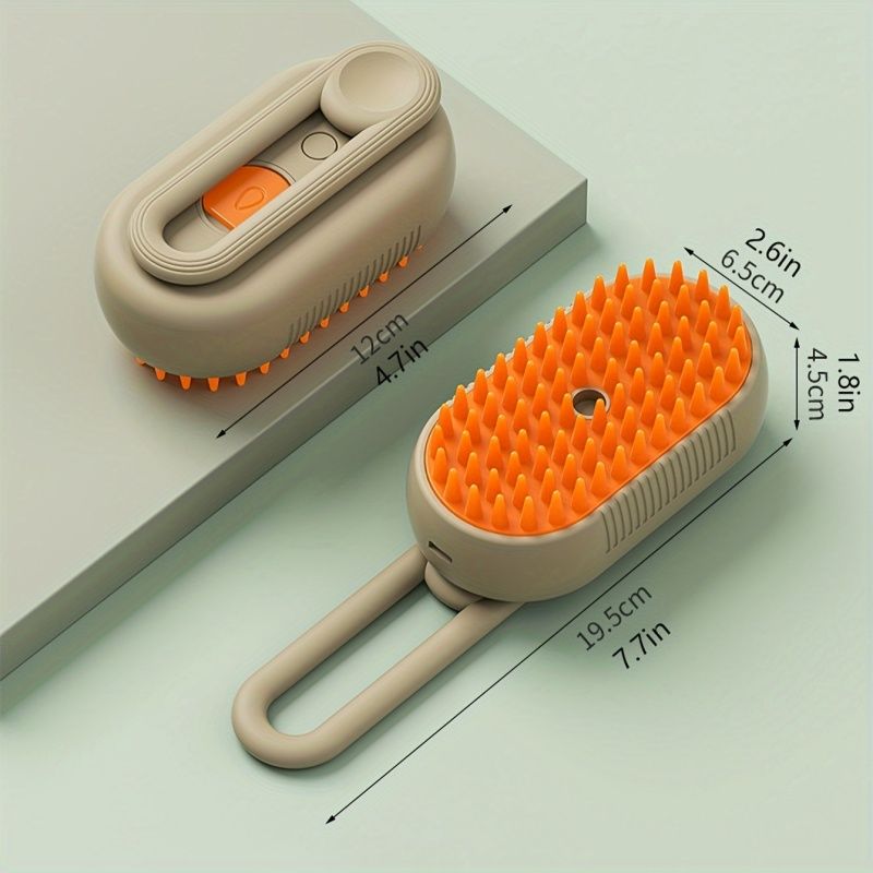 1 Pet Automatic Spray Hair Remover and Anti-Static Massage Comb for Dogs - Gentle Silicone Design, USB Rechargeable, Lithium-Polymer Battery, Easy to Clean, Pain-Free Grooming Experience